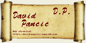 David Pančić vizit kartica
